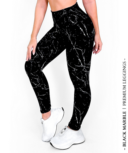 BLACK MARBLE | PREMIUM HIGH WAIST BLACK SHAPING LEGGING