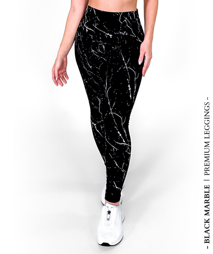 BLACK MARBLE | PREMIUM HIGH WAIST BLACK SHAPING LEGGING