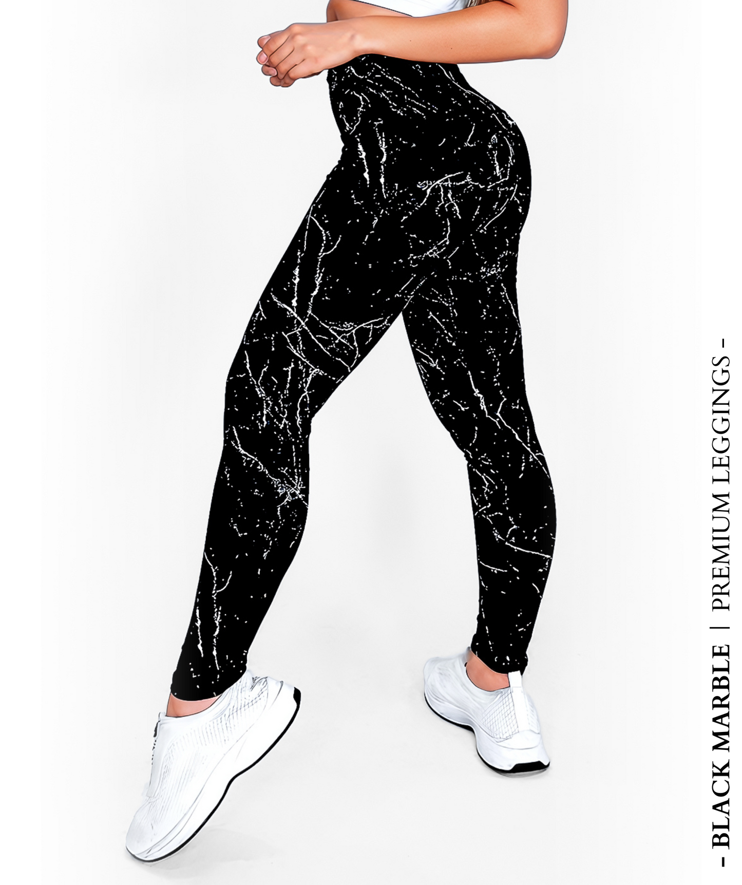 BLACK MARBLE | PREMIUM HIGH WAIST BLACK SHAPING LEGGING