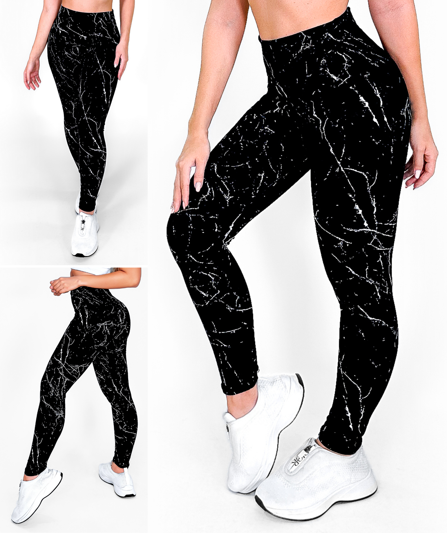 BLACK MARBLE | PREMIUM HIGH WAIST BLACK SHAPING LEGGING