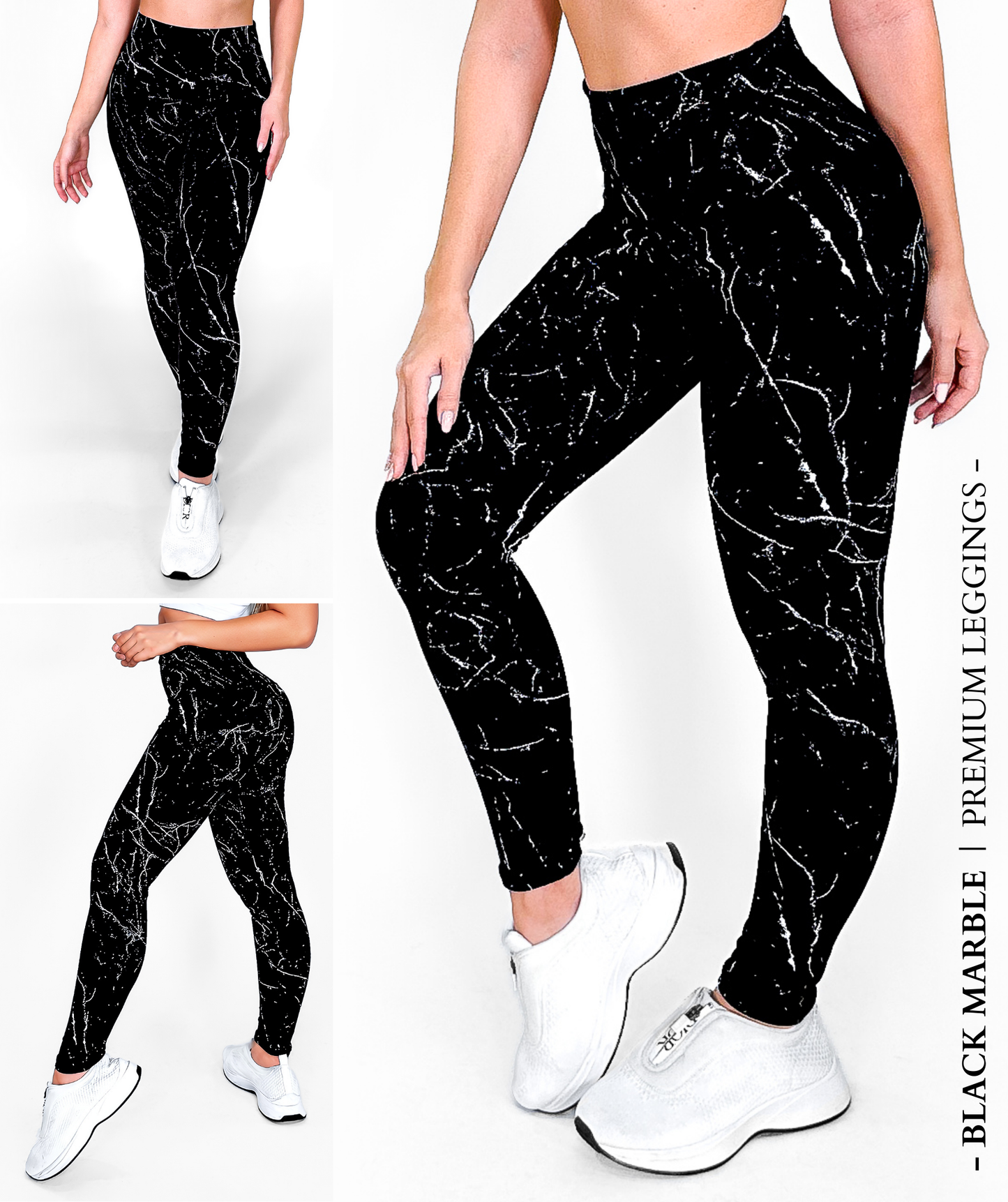 BLACK MARBLE | PREMIUM HIGH WAIST BLACK SHAPING LEGGING